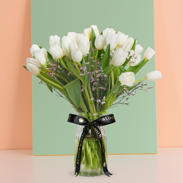 Women's Day White Tulip Delight