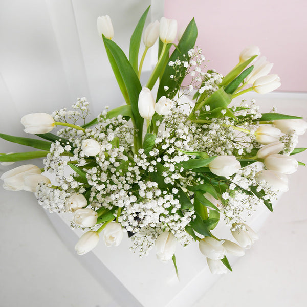 Valentine White Tulip Delight