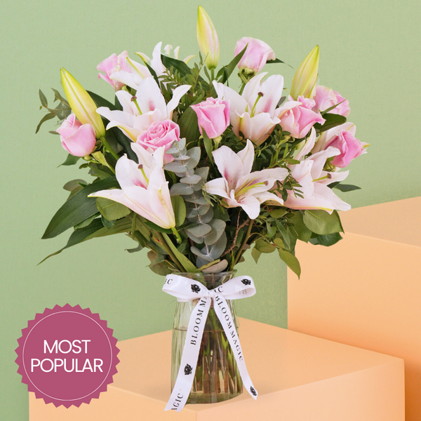 Pink Roses and Pink Lilies
