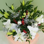 White Lily Christmas Vase