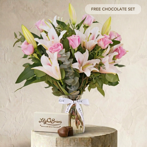 Pink Roses and Pink Lilies