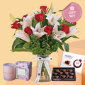 Red Roses and Pink Lilies - Anniversary Gift Set