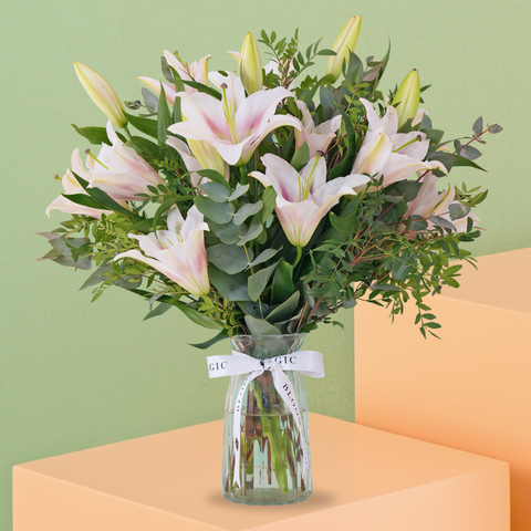 Mother's Day Pink Lily Vase