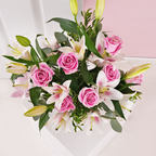 Women's Day Pink Roses and Pink Lilies Vase