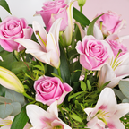 Women's Day Pink Roses and Pink Lilies Vase