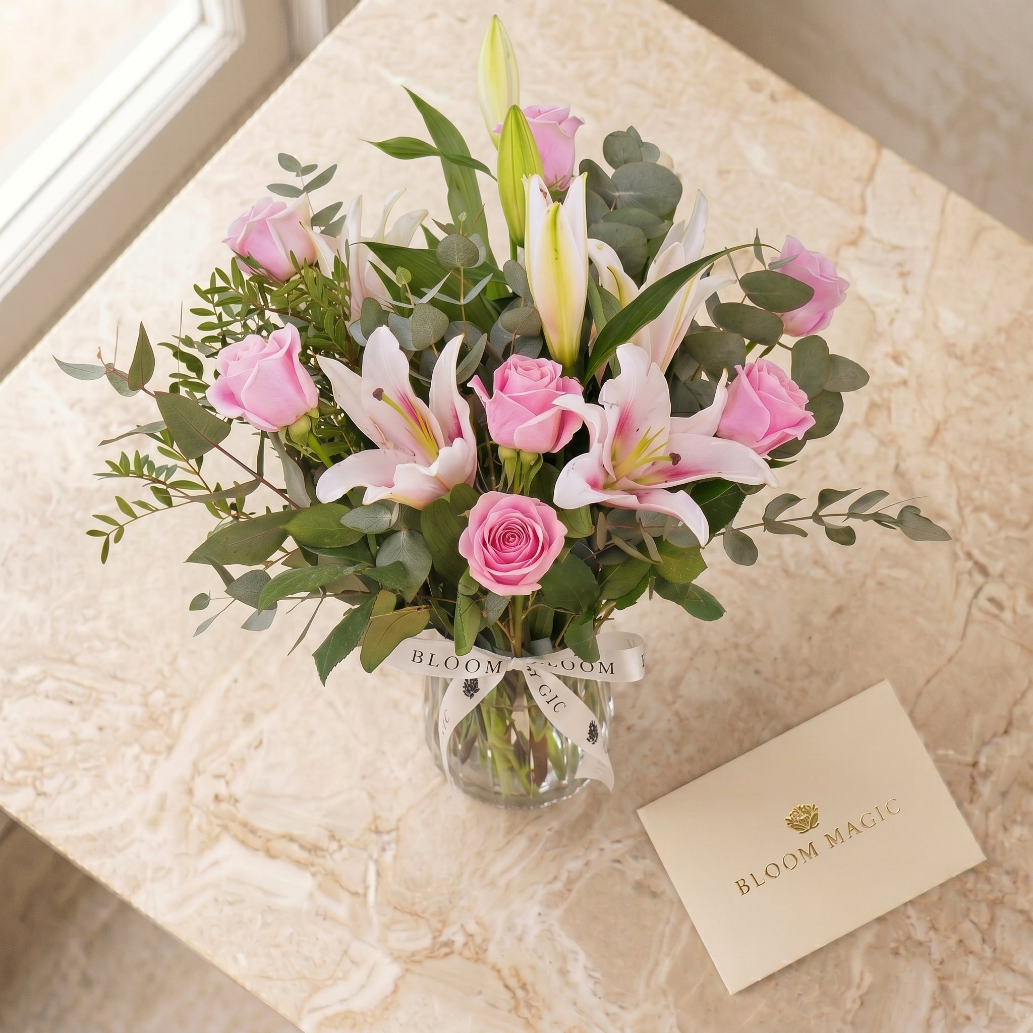 Pink Roses and Pink Lilies