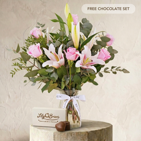 Pink Roses and Pink Lilies