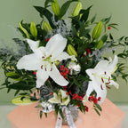 White Lily Christmas Vase