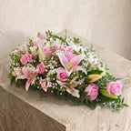 Pink Roses and Pink Lily Funeral Spray
