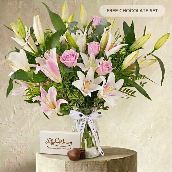 Pink Roses and Pink Lilies