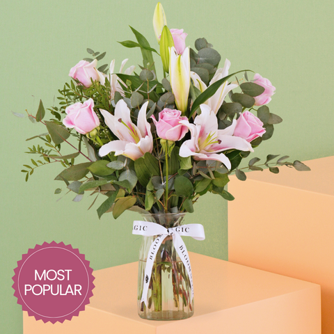 Pink Roses and Pink Lilies